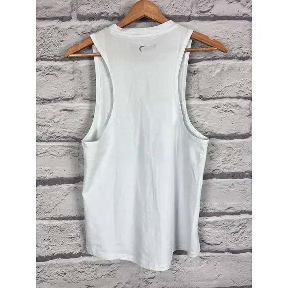 NWT ZYIA ACTIVE Women's S White Green Mountain Moon‎ Performance Gym Tank Top - Picture 3 of 8